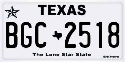 TX license plate BGC2518