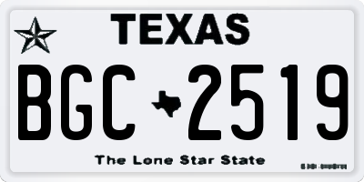 TX license plate BGC2519