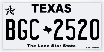 TX license plate BGC2520