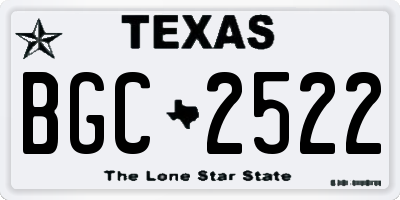 TX license plate BGC2522
