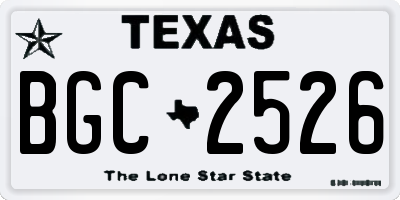 TX license plate BGC2526