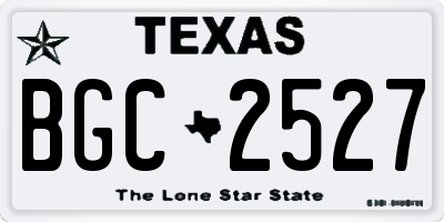 TX license plate BGC2527