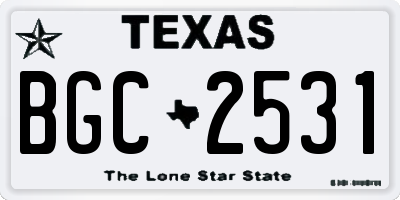 TX license plate BGC2531