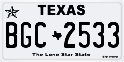 TX license plate BGC2533