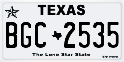 TX license plate BGC2535