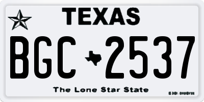 TX license plate BGC2537