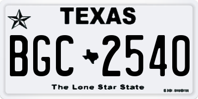 TX license plate BGC2540