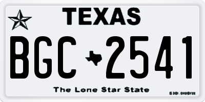 TX license plate BGC2541