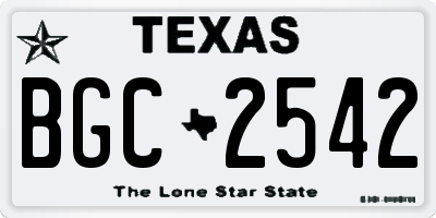 TX license plate BGC2542