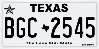 TX license plate BGC2545