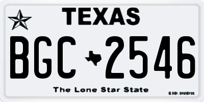 TX license plate BGC2546