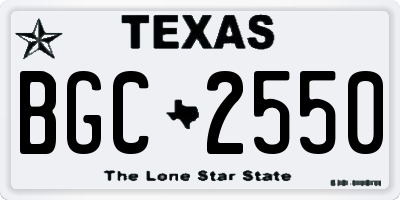 TX license plate BGC2550