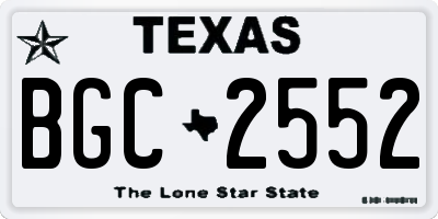 TX license plate BGC2552