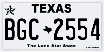 TX license plate BGC2554