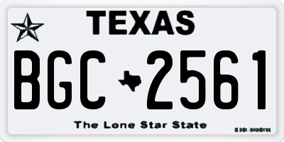 TX license plate BGC2561