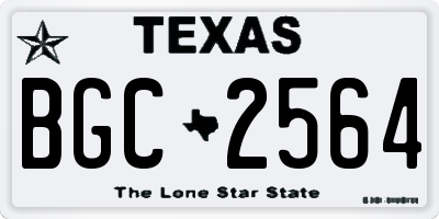 TX license plate BGC2564