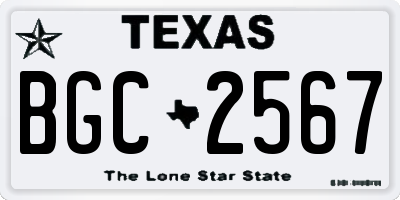 TX license plate BGC2567