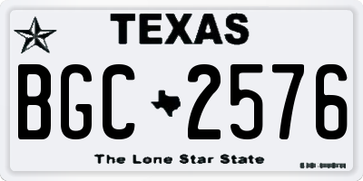TX license plate BGC2576