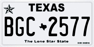 TX license plate BGC2577
