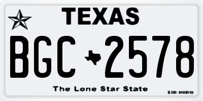 TX license plate BGC2578