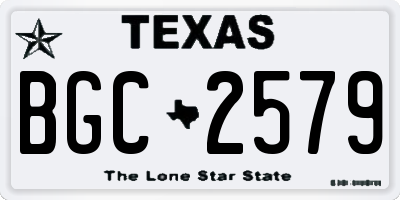 TX license plate BGC2579