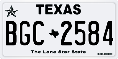TX license plate BGC2584
