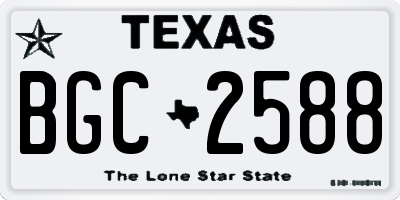 TX license plate BGC2588