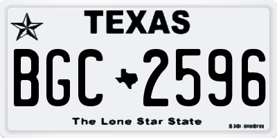 TX license plate BGC2596