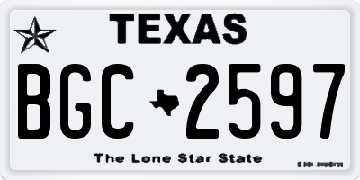 TX license plate BGC2597