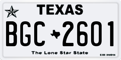 TX license plate BGC2601