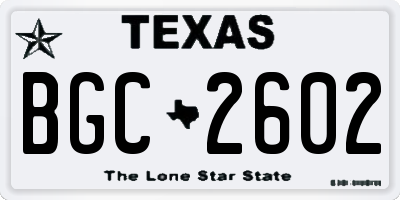 TX license plate BGC2602