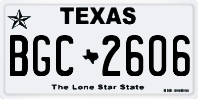 TX license plate BGC2606