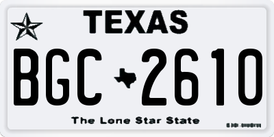 TX license plate BGC2610