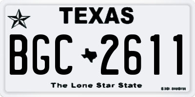 TX license plate BGC2611
