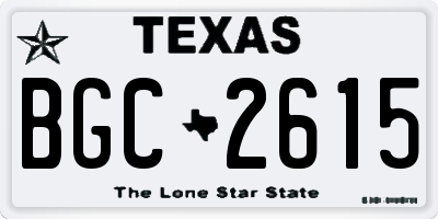 TX license plate BGC2615