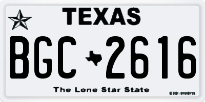 TX license plate BGC2616