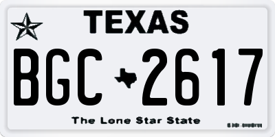 TX license plate BGC2617
