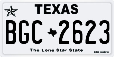 TX license plate BGC2623