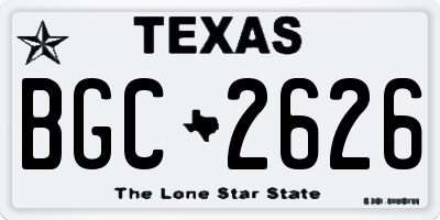 TX license plate BGC2626