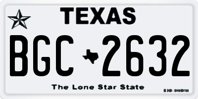 TX license plate BGC2632