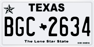 TX license plate BGC2634