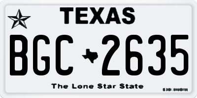 TX license plate BGC2635