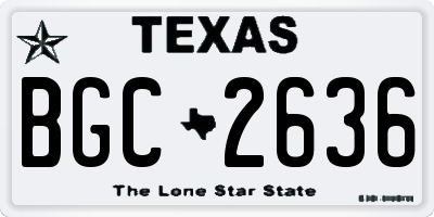 TX license plate BGC2636