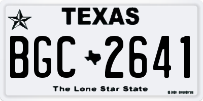 TX license plate BGC2641
