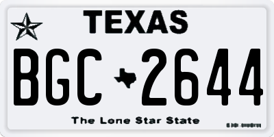 TX license plate BGC2644