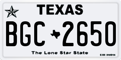 TX license plate BGC2650