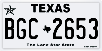 TX license plate BGC2653