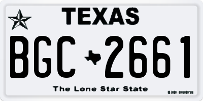 TX license plate BGC2661