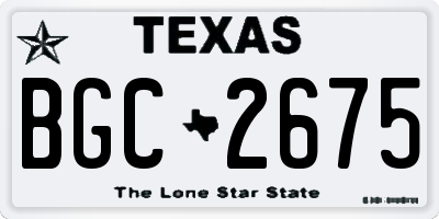 TX license plate BGC2675