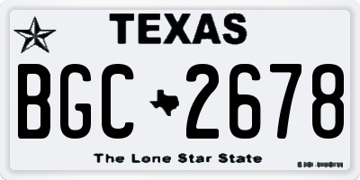 TX license plate BGC2678